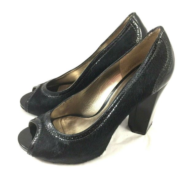 Diane von Furstenberg DVF Calf Hair Peep Toe Pump - Picture 4 of 6